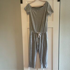 SZ S Gray Drawstring Jogger Jumpsuit